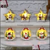 Decorazioni natalizie lampada natale a led stella in legno stella santa claus pupazzo di pupazzo di neve a ciondolo decorazione domestica decorazione della casa 8jh uu drop dhibd