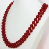 New fashion red jades stone round beads 8mm long necklace 36inch