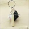 Клайки Lanyards Fashion Sport Baseball Gloves для ключей для ключей деревянной летучей мыши Keyring Key Rings Bag Bag Vange Jewelry Drop Drow Accesso dhfze