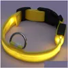 الياقات الكلاب Leaseshes LED LED Flash Cog Cog Admance Light Light Leash Puppy Home Pet Supplies Drop Droviour Garden Dhaox