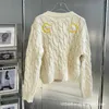 Women's Knits Tees designer 22ss inizio autunno nuovo marchio di moda gu pasta fritta twist ricamo fiore maglia girocollo maglione donna cardigan 59EL