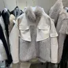 女性の毛皮のフェイクコート2022ふわふわの冬の暖かい革のジャケットバイカー女性クールストリートウェアアウターウェア特に女性デザイナーヨーロッパ