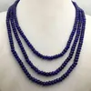 ENORME 2x4mm Natural Blue Sapphire Faceted Beads Necklace 3 fila 18-20 ''