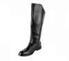 Selling Men Black Knee High Boots British Desiger Round Toe Back Zip Long Boots Shoes Man Motorcycle Boot Hombre Chaussure Siz1311286
