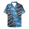 Erkekler sıradan gömlek serin yaz gömlek polinezya geleneksel kabile dövmesi hawai tarzı palmiye ağacı baskı yaratıcı kısa kollu erkekler için