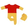 16046 Set pigiama con cuffia da orso neonato Costume fotografico per neonato Pagliaccetto con cappello