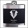 Party Favor Flagon En Acier Inoxydable Métal Homme Pot De Vin Faveurs De Mariage Personnalisées Portable Hip Flask Cadeau Donner Des Amis Frère 15Dy Dhldr