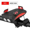 Lampe de vélo multifonction 4 en 1, 400 lumens, avec support de téléphone, mise en évidence du vélo, batterie externe 2000/4000mAh, lampe de poche pour cyclisme