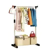 Хранение одежды для хранения одиночной полюсы складная металлическая стойка для одежды для одежды для одежды для одежды сушка с колесами гостиная мебель