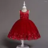 Девушка одевается детское платье Pettiskirt Flower Girl's Wedding Swide Chork Princess Rose Color