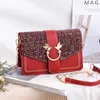 Designer Crossbody Bag Chain Handbag Clutch Flap Lady Totes Makeup axelv￤skor Pl￥nbok Fashion Purse Double Birds Card Holder midja Square Women Leather Messenger