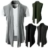 Herrtröjor Spring Summer Men ärmlös jacka Street Fashion Sticked Vest Cardigan Punk Hip Hop Waistcoat för man 221125