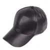 Ball Caps Dames Heren Hoed PU-leer Baseballcap Vizier Lichtbord Effen Hiphop Outdoor Zon Verstelbaar Sport