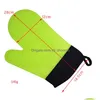 Oven Mitts Home Colors Long Professional Sile Oven Mitt Kitchen Waterproof Nonslip Potholder Gloves Cooking Baking Glove Tools Drop Dhyhj