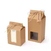 Hediye Sarma Çay Ambalaj Kutusu Hediye Sarısı Karton Kraft Kağıt Çantası Katlanmış Somun Kutuları Yemek Depolama Ayakta Paketleme Çantaları 93 G2 Drop de DHD2I