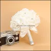 Decorative Flowers Wreaths Bridal Wedding Bouquets Foam Artificial Handmade Flower Gift Flowers Hand Bouquet Rose Bride Weddings S Dho9I