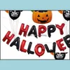 Party Decoration 16 tum Halloween Decoration Balloon Pumpkin Letter Happy Atmosphere Fosting Balloons med olika mönster 17 6 ​​Dhajn