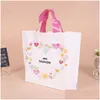 Borse portaoggetti Moda Stampa Shop Bag Donna Confezione regalo in plastica Borse portaoggetti Flamingo Heart Design Borsa Beautif Day 0 75Yl3 Bb Dro Dh3Nq