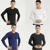 LU LU LEMONS Tenue de Yoga pour Hommes Vêtements de Gymnastique Exercice Fiess Porter des vêtements de Sport Train Courir à Manches Longues Chemises élastiques Hauts d'extérieur vêtements à séchage Rapide Exercie F