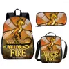 Schultaschen Wings Of Fire Teenager Laptoptasche Rucksack Cartoon-Stil 3D-Druck Schüler Tagesrucksack Kinder Set 3 in 1 Randoseru