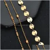Bracelets de cheville pièces d'or chaîne de cheville femmes été plage MTI couche Wrap chaînes de pied Bracelet bijoux de mode livraison directe Dhtcu