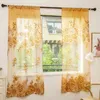 Cortina de gasa para el hogar, ventana, estampado de flores modernas, Panel transparente, cortinas, dormitorio, decoración para sala de estar