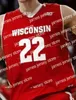 College Basketball Wears Nik1 NCAA College Wisconsin Badgers Basketball Jersey 4 Carter Higginbottom 12 Trevor Anderson 13 Tai Strickland