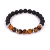 Strand Boeycjr 2pc/Set Tiger Eyes Stone Beads Barsles Браслеты ручной ювелирной украшения для женщин или мужчин для женщин или мужчин