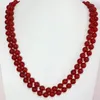 New fashion red jades stone round beads 8mm long necklace 36inch