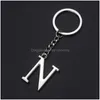 Nyckelringar 26 Engelska Inledande nyckelring Metal Alfabetet Letter Keychain Handv￤ska h￤nger Fashion Jewelry Drop Delivery Dhjlq