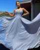 Casual Dresses 2022 Spaghetti Straps damer i full l￤ngd r￶d satin prom Homecoming a-line glittrande sexig ih￥lig nattkv￤ll vestidos