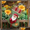 Party Decoration Christmas Decorations Santa Claus Stockings Large Cartoon Elk Gifts Bag Fit Kids Snowman Decorative Hanging Stockin Dhyc0