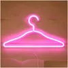 Hangers Racks The Neon Lights Led Clothes Racks Party Room Decorate Wedding Dress Coloured Night Light Coat Hanger Women Usb 28Hs Dheku