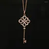 Chains Luxury Jewelry Chinese Knot Necklace 925 Sterling Silver Classic Simple Fashion For Woman Party Holiday Gift