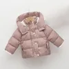 Down Coat Boy's Boys Girls Jacke Winter 16 Idade Adicione Velvet quente clássico listrado casaco com capuz com capuz de alta qualidade Roupas infantis 221125