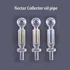 Nouveauté clair Pyrex verre brûleur à mazout tuyau huile ongles brûlant concentré tuyaux vaporisateur eau barboteur outil transparent fumer tuyau avec bol OD 30mm