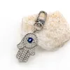 Fashion Devil's Eye Keychain Diamond Set Jewelry Bag Car Blue Evil Eyes Keychains Fatima's Hand Auto Key Ring Gift