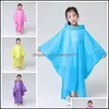 Raincoats Non Disposable Raincoat Plastic Clear Child Traveling Hooded Poncho Rainwear Emergency Rain Wear Pure Color Fast 4 2Cj E19 Dh6Hj
