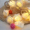 Rose Flower LED String Lights Artificial Flower Bouquet Garland for Holiday Wedding Valentine's Day Christmas Party Decoration Lamp