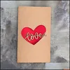 グリーティングカードマザーデイバレンタイングリーティングカードのレトロレーザー結婚式の招待状Rec Kraft Paper Blessing Card High Quality 0 9 DH5AS