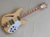 12 Strings Natural Wood Color Electric Guitar with Rosewood Fretboard White Pickguard