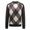 Suéter argyle de grife masculino Luxo casual Suéter térmico de inverno de manga comprida no código asiático M-3XL