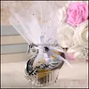 Gift Wrap Novely Candy Box Romantic Wedding Favor Plastic Present Påsar PRAKTISK SILK SIMATION Blomma Decor Organza Clear Sugar Boxes DH6FK