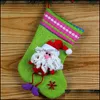 Décoration de fête Décorations de Noël Bas de Père Noël Grand dessin animé Elk Cadeaux Sac Fit Enfants Bonhomme de neige décoratif suspendu Stockin Dhyc0
