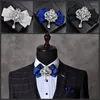 Fliegen Britische Krawatte für Herren High-End-Geschäftsbankett Hochzeitsaccessoires Luxuriöses handgefertigtes Bowtie-Taschenhandtuch-Set mit Strasssteinen