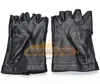 ST441 1 Paar Punk Hip-Hop PU Schwarz Half-finger Leder Handschuhe Platz Nagel Mode Hand Wärmer Winter Handschuhe warme Fingerlose