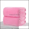 Blankets Warm Flannel Fleece Blankets Soft Solid Bedspread Plush Winter Summer Throw Blanket For Bed Sofa 44 V2 Drop Delivery Home G Dhvh8