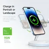 15W شاحن مغناطيسي لـ iPhone 14 13 Pro Max Apple Watch Airpods Desk Stand Wireless Charging Stand