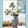 Decoratieve bloemen kransen kunstmatige blad levendige harige pp geldbladeren voor huisbloemarrangement nep simatie groene planten wid dhhbz