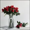 Couronnes de fleurs décoratives artificielles hydratantes fleur de rose décor à la maison fausses fleurs artisanales décoration de boda simple simulation ro dhvrp